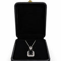 Black Emerald Cut Pendant Necklace for Women | Elegant Silver-Tone Jewelry – Juvella